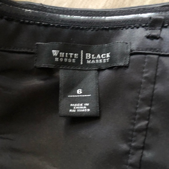 WHBM Strapless Cascade Black Satin Formal Dress - Picture 7 of 8